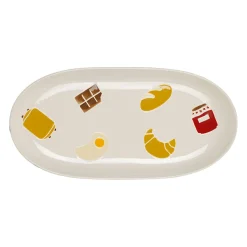 Plat ovale en grès écru 31x15cm - Réveil gourmand