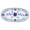 Plat ovale en grès indigo et blanc 31x16cm - Bellagio