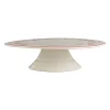 Plat sur pied en faïence bordeaux d32cm - Faustine