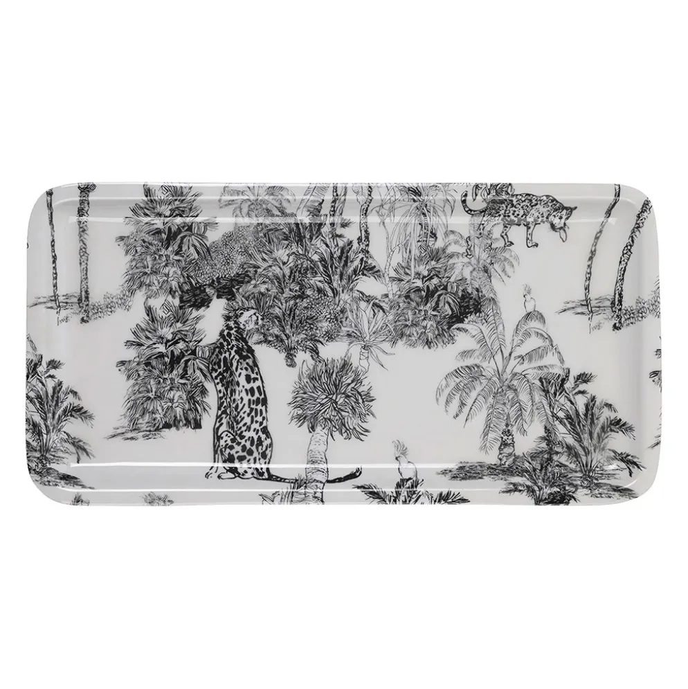Plateau en fer noir et blanc 30x15cm - Mocoa