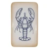 Plateau homard en fer bleu 16x25cm - Bord de mer