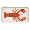 Plateau homard en fer corail 26x16cm - Bord de mer