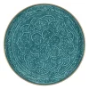 Plateau rond en fer turquoise d36cm - Arabise