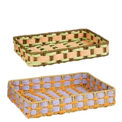 Plateaux x2 en papier rose et lilas