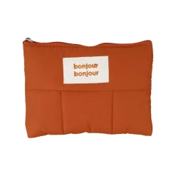 Pochette en tissu matelassé terracotta - Quilted