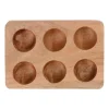 Porte œufs 6 socles en acacia naturel 16x10cm - Dalbert