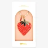 Porte-clés fraise en émail rouge