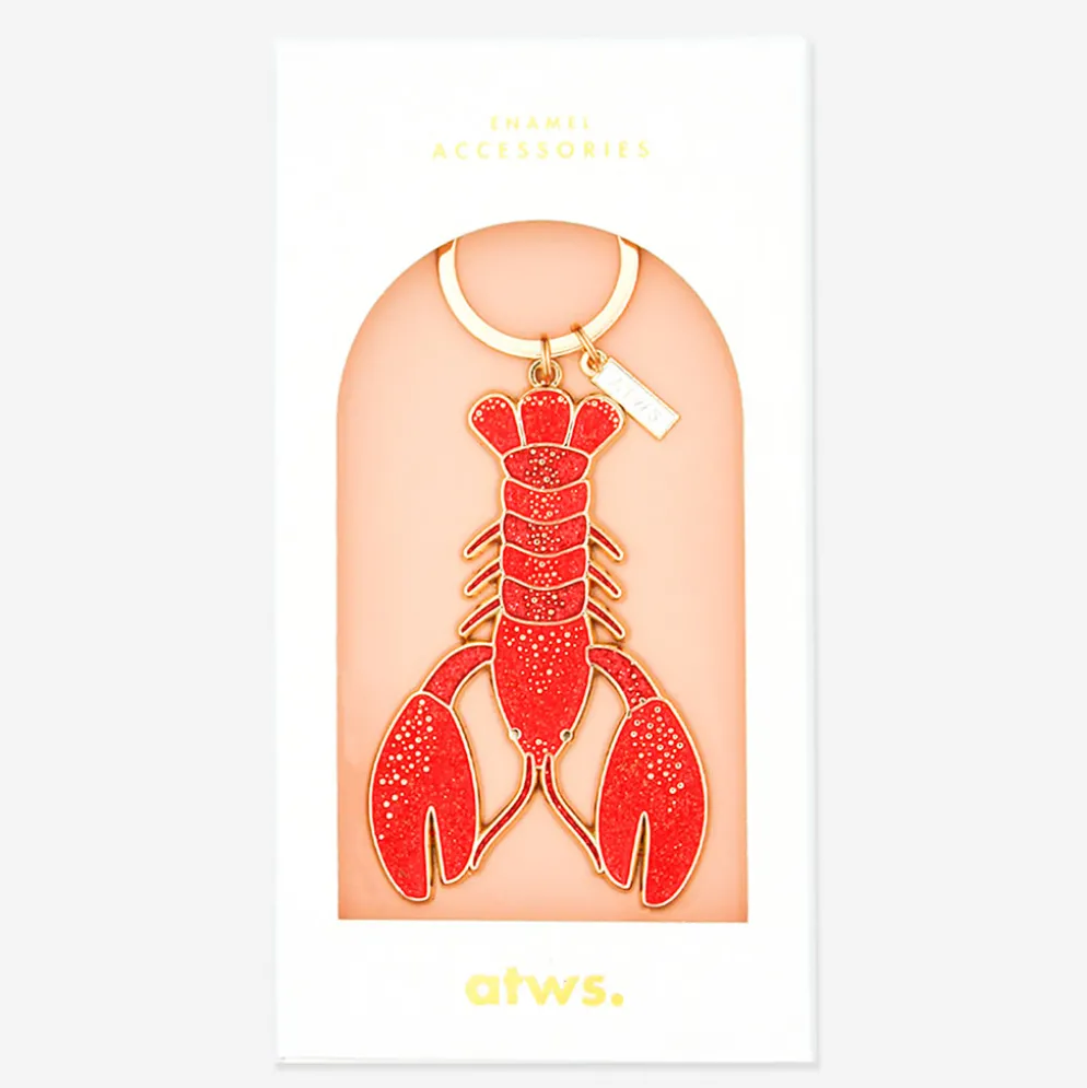 Porte-clés homard en émail rouge