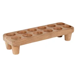 Porte-œufs 12 socles en acacia 30x10cm - Dalbert