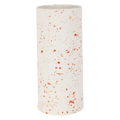 Porte-ustensiles en grès moucheté écru et terracotta h12cm - Epura