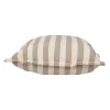 Pouf d'extérieur en tissu rayé beige et écru 80x80cm - Sola