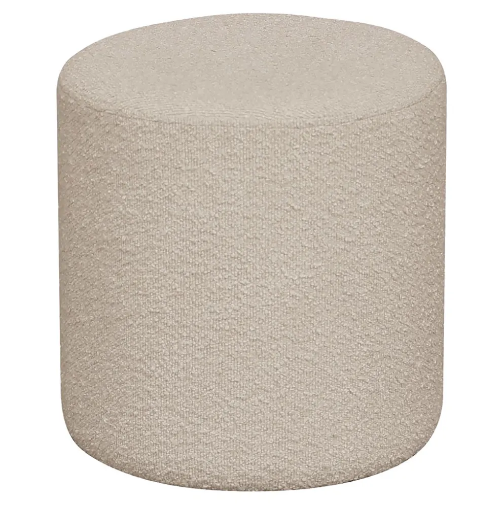 Pouf en tissu bouclette beige - Will