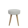 Pouf en tissu bouclette ecru - Popy