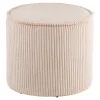Pouf en tissu côtelé beige - Will