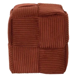 Pouf en tissu côtelé tressé terracotta - Scarlett