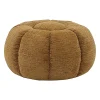 Pouf rond en tissu moutarde - Aniak