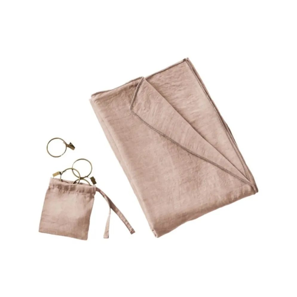 Rideau ajustable en lyocell terracotta avec 8 anneaux pince 140x270cm - Lysandre
