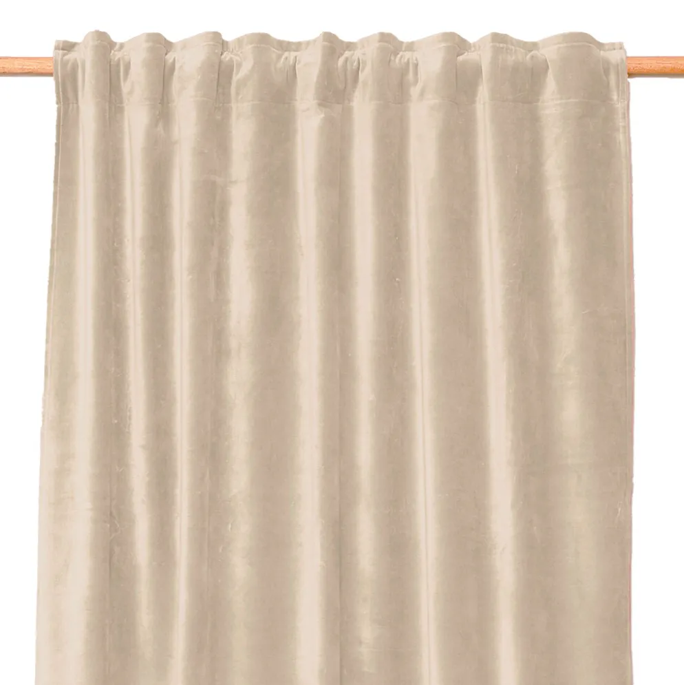 Rideau en coton craie avec ruflette 135x300cm - New delhi