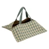 Sac à tarte à carreaux en coton sauge 40x40cm - Campagne