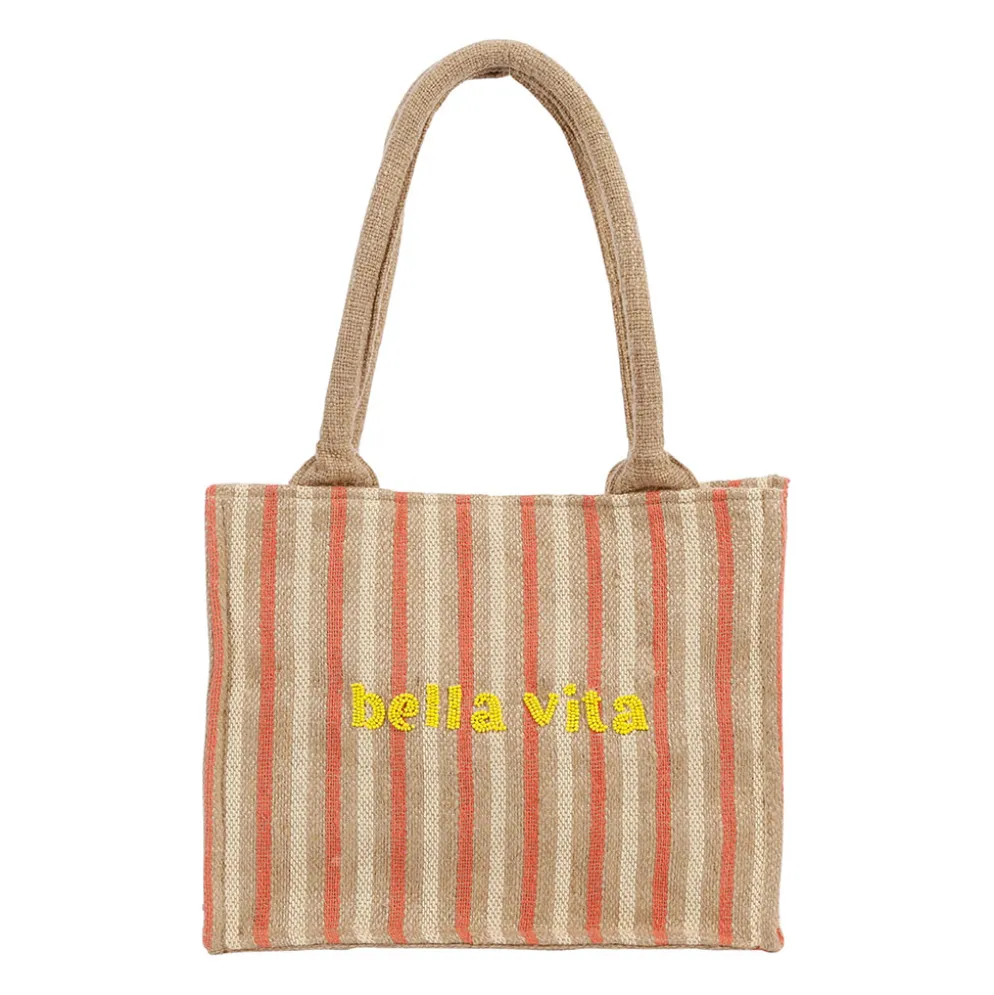Sac "Bella Vita" en jute et coton naturel - Palma