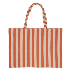 Sac en coton rayé corail et blanc - Palma