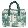 Sac isotherme en coton écru et palmiers émeraude - Mocoa