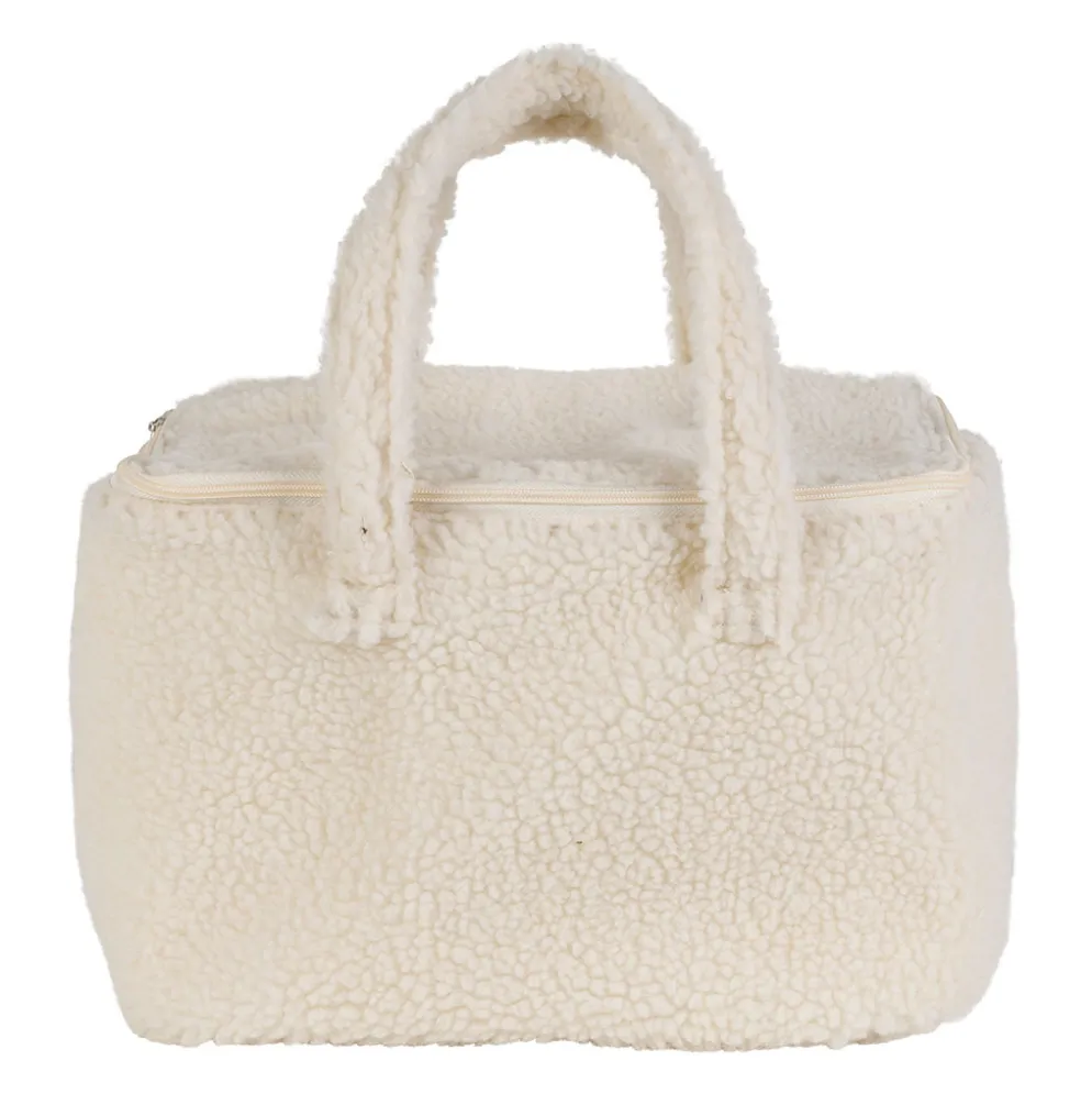 Sac isotherme en tissu bouclette écru - Funky