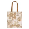 Sac tote bag en coton écru et palmiers camel - Mocoa