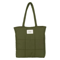 Sac tote bag en tissu matelassé vert - Quilted