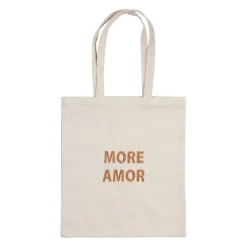 Sac tote bag "More amor" en coton écru - Funky