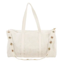 Sac week-end en coton et jute écru et doré - Greeka