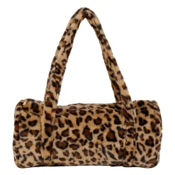 Sac week-end en fausse fourrure léopard beige et brun - Félien