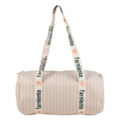 Sac week-end en tissu écru vert et rose - Plouf&Sun
