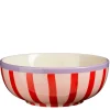 Saladier en céramique rayé rose et rouge d24cm - Mag
