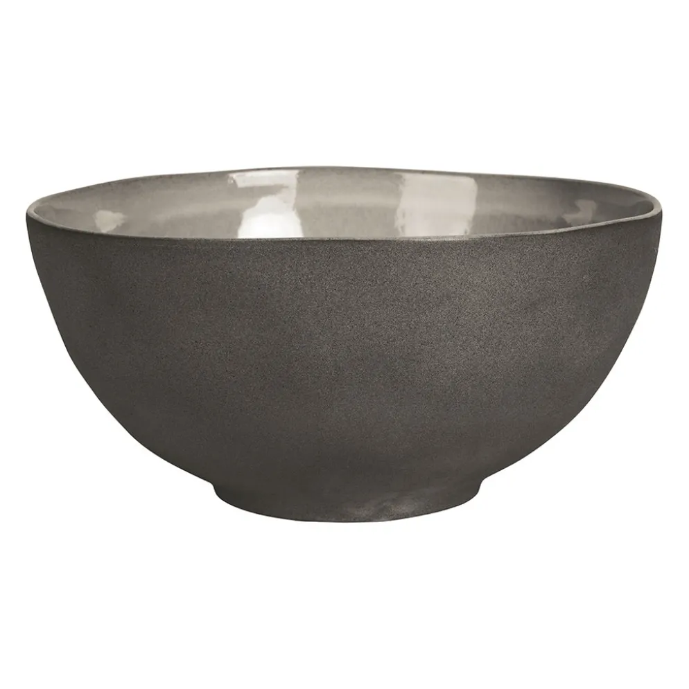 Saladier en grès écru et anthracite d26cm - Jade