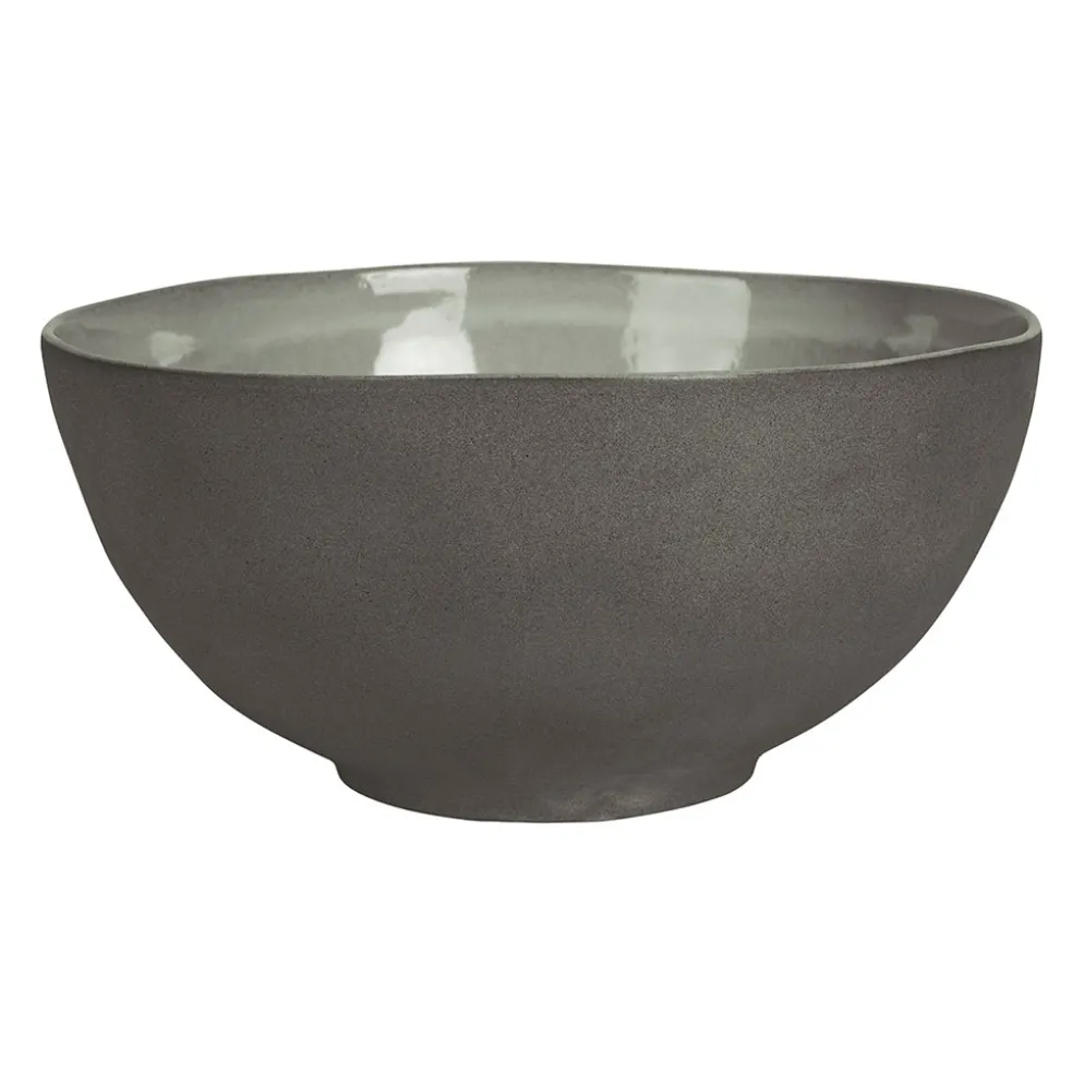 Saladier en grès vert d'eau et anthracite d26cm - Jade