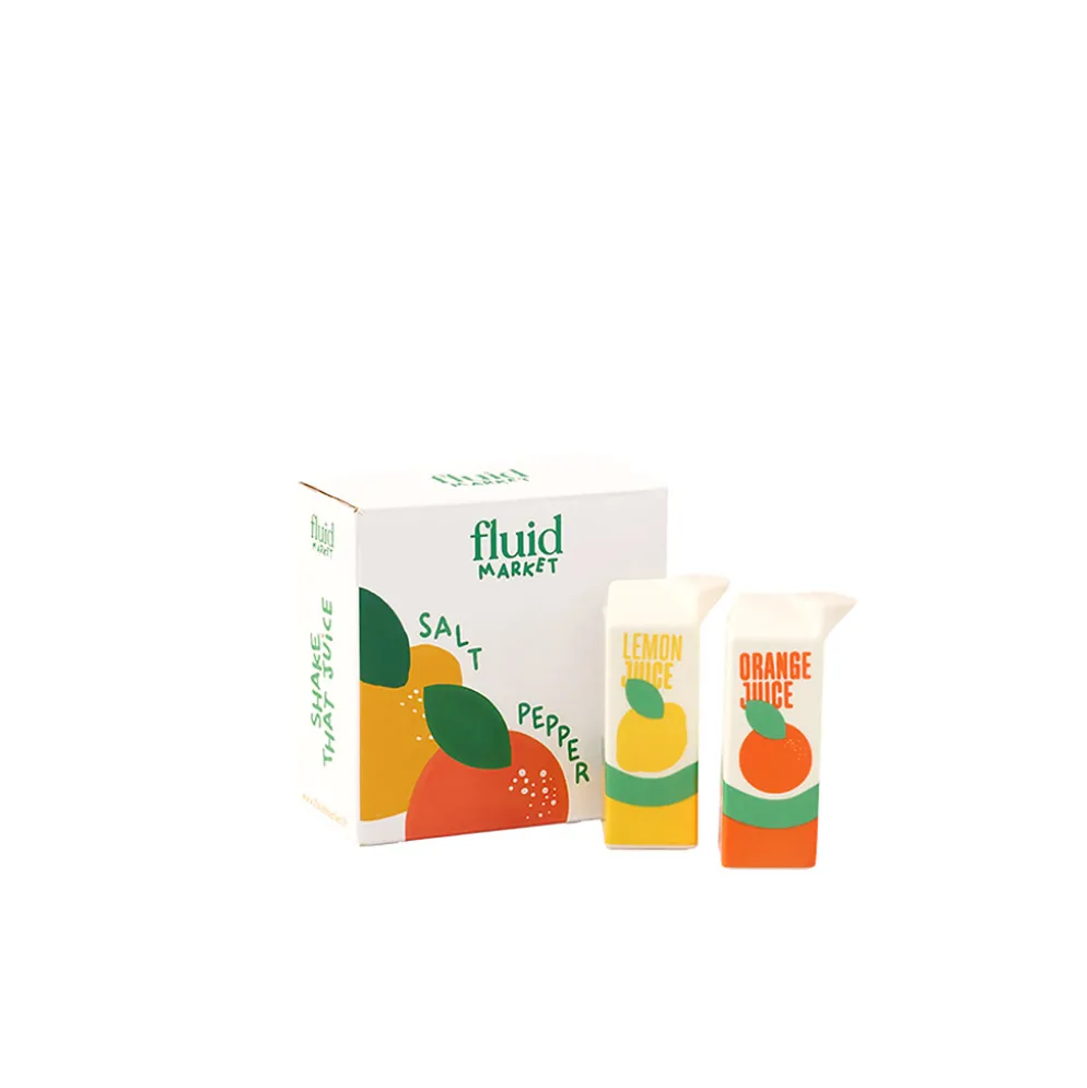 Salière et poivrière jus de fruit en céramique h6cm