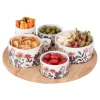 Service aperitif 6 pièces en porcelaine - Flor