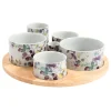 Service apéritif 6 pièces en porcelaine - Garden