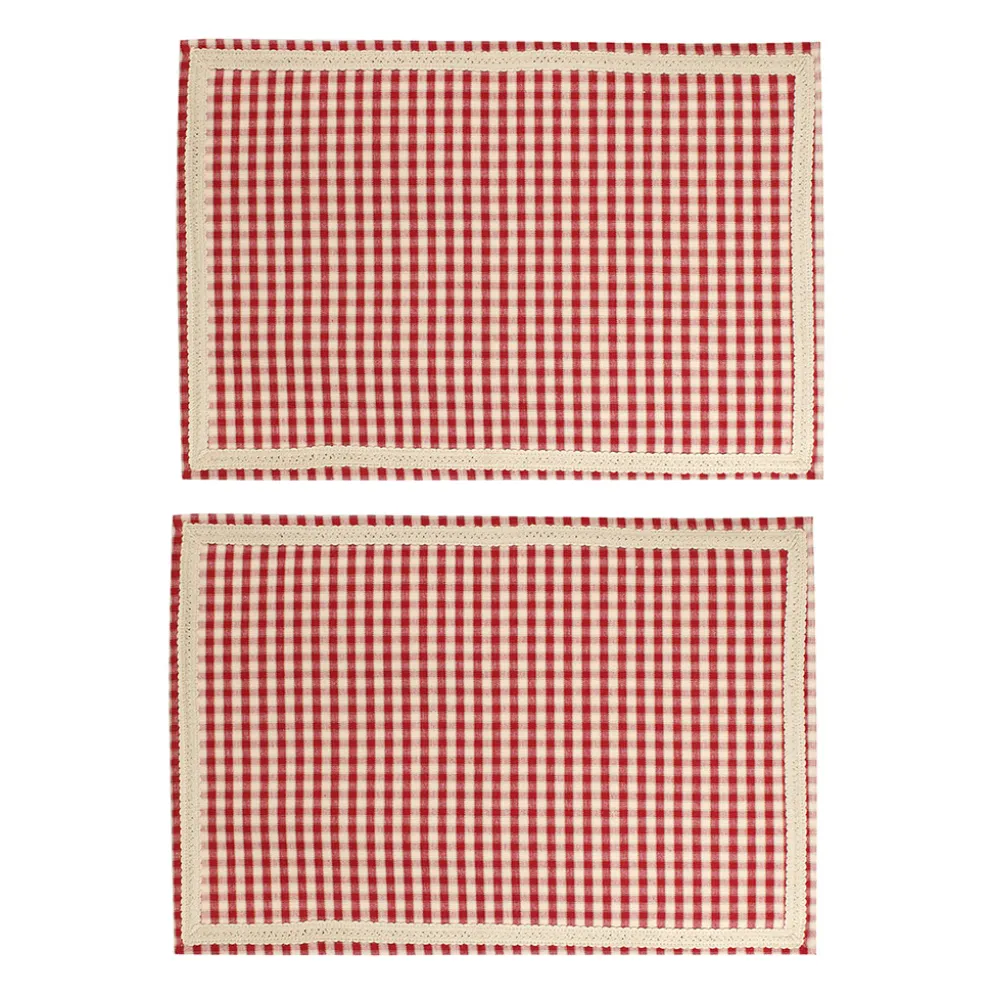 Set de 2 sets de table mami-car rouge en coton