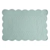 Set de table rectangulaire boutis Vert d'eau en Coton