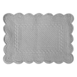 Set de table rectangulaire boutis Gris Perle en Coton