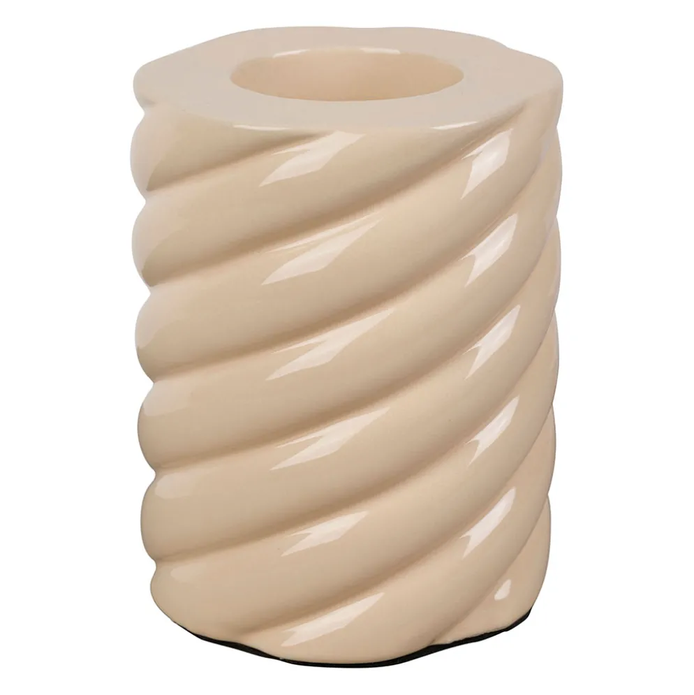 Socle pour ampoule en céramique beige h13cm E27 - Nira