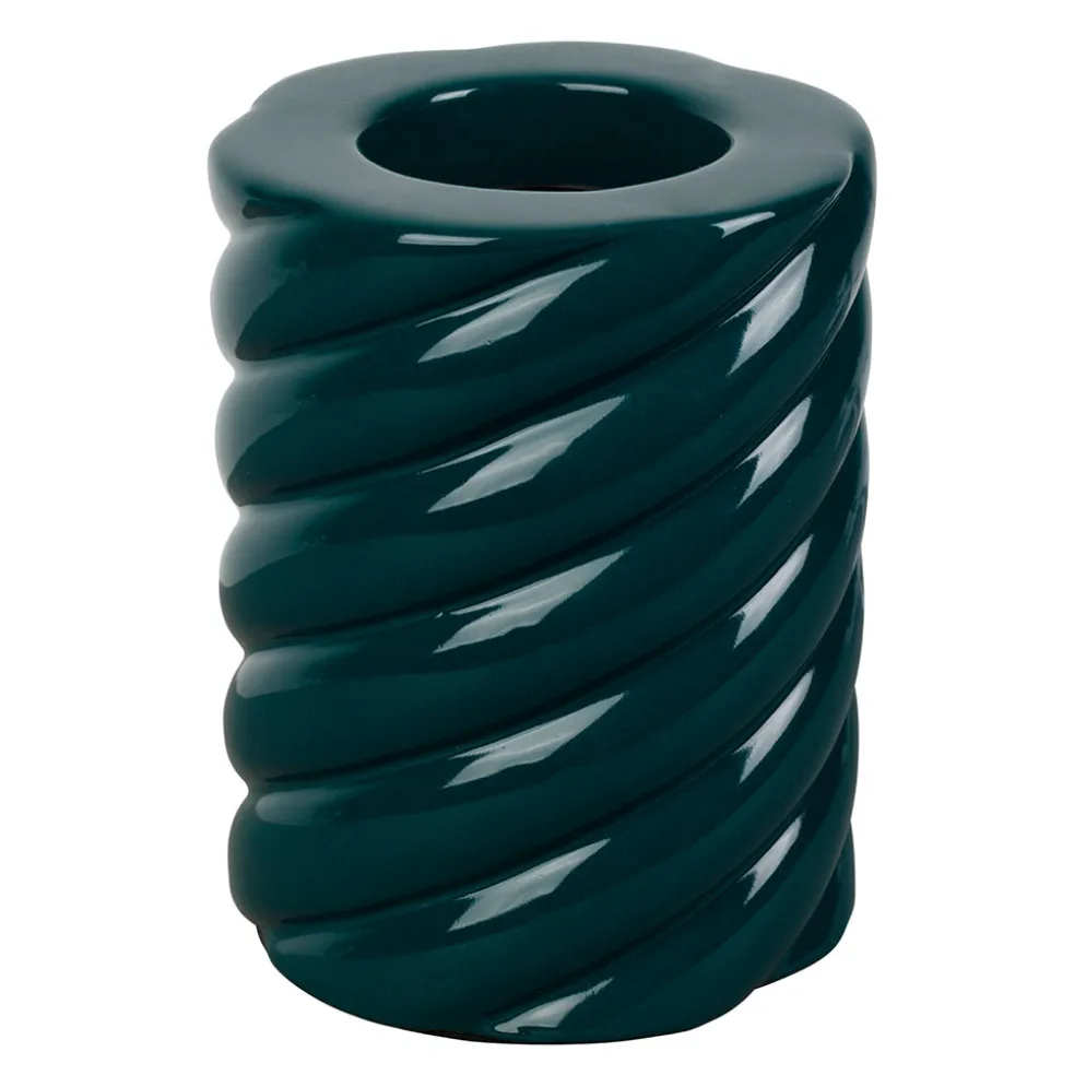 Socle pour ampoule en céramique émeraude h13cm E27 - Nira