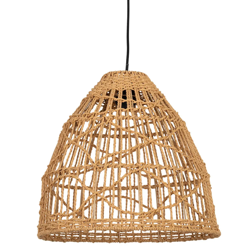 Suspension conique en corde de papier d38cm E27 - Calyp