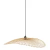 Suspension en fer et bambou naturel d80cm E27