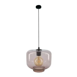 Suspension en verre fumé gris h125cm E27