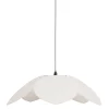 Suspension tulipe en fer et tissu bouclette écru d110cm E27