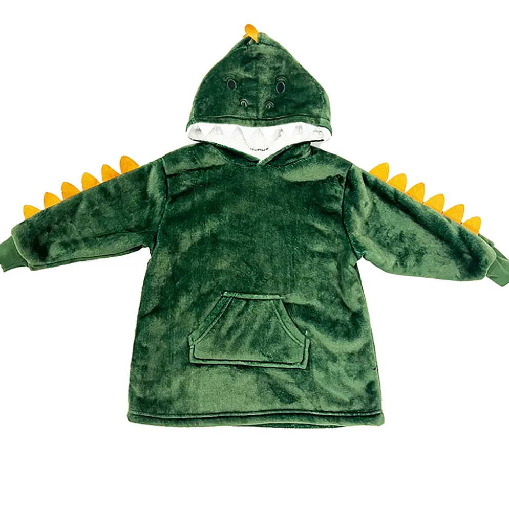 Sweat plaid dinosaure pour enfant en tissu vert 45x60cm