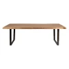 Table à manger en acacia massif et pieds en fer noir 240x110cm - Factory